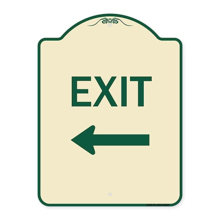Signmission Exit With Left Arrow 2 Heavy-Gauge Aluminum Architectural Sign, 24" H, 18" L, TG-1824-24049 A-DES-TG-1824-24049